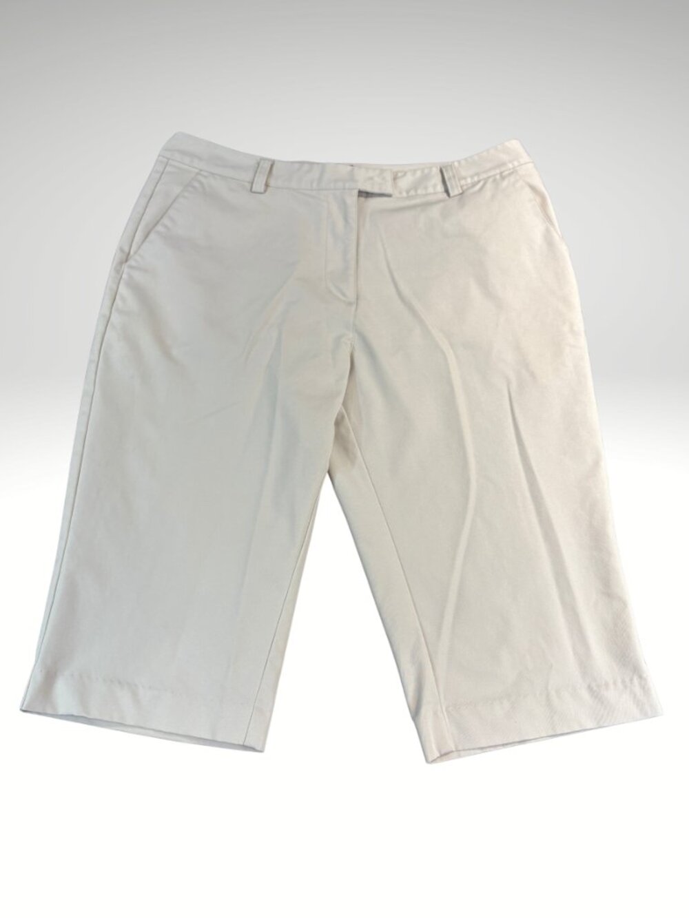 Adidas Stretch Bermuda Light Khaki Basic Capsule Womens Shorts Size 8 (SKU: 40W)